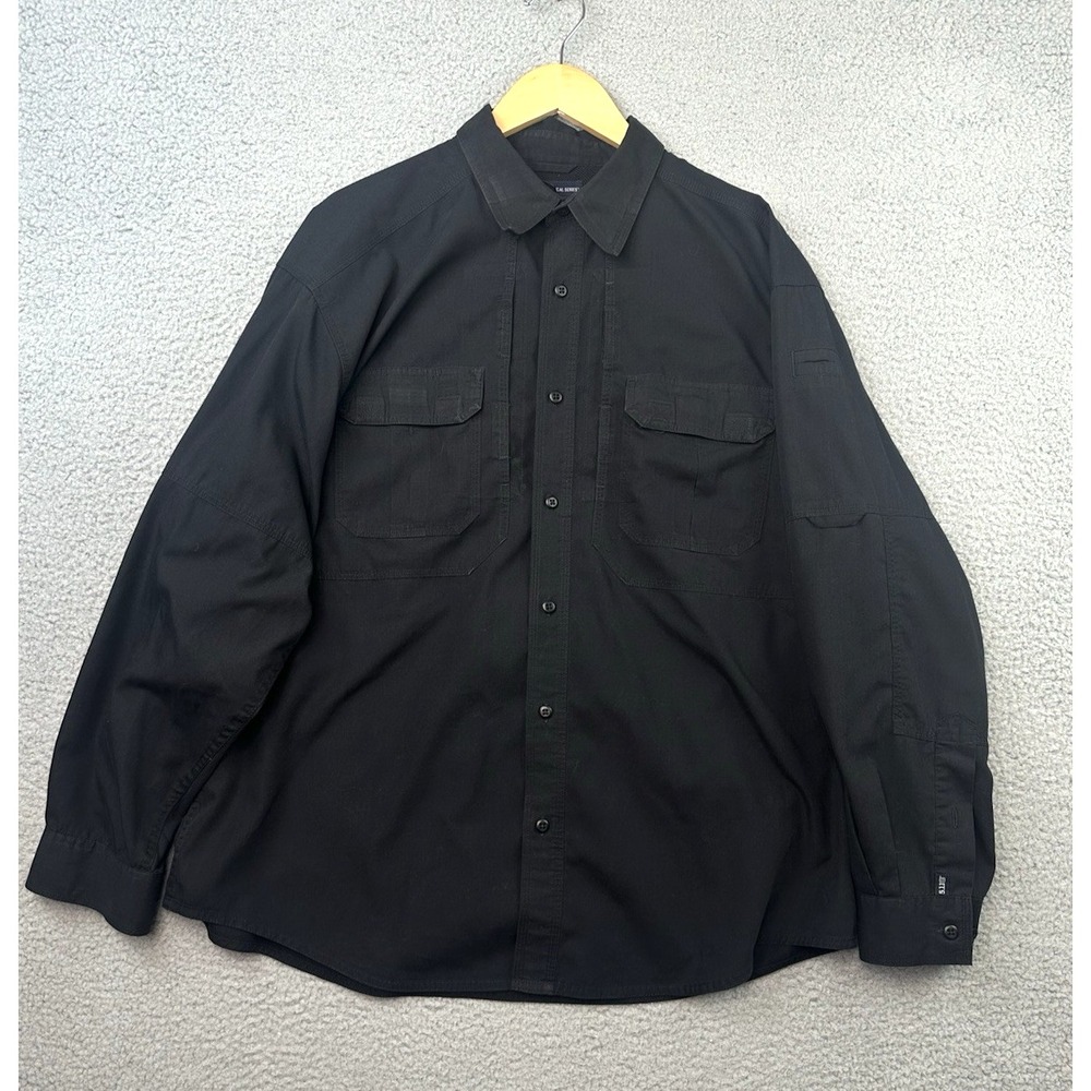 5.11 Tactical Shirt Mens XL Taclite Pro L/S Black Button Up Vented Style 72175